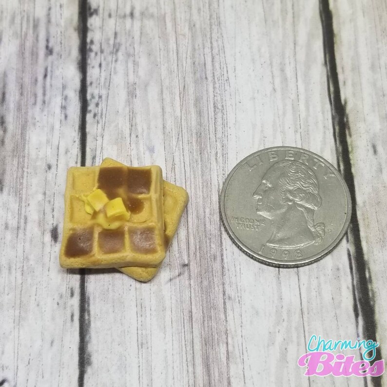 Miniature Food Jewelry Cute Food Jewelry,Unique Miniature Jewelry,Tiny Fake Food Waffle with Syrup Polymer Clay Jewelry