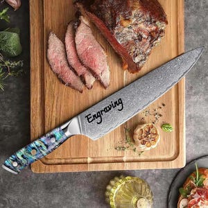 Damaszener VG10 Kochmesser: Abalone Muschel Griff, 20 cm