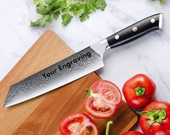 Engraved 8" Kitchen Knife G10 Handle Personalized Culinary Chef Knives Gifts for Him Her Anniversary Gift Cooking Cutlery VC21