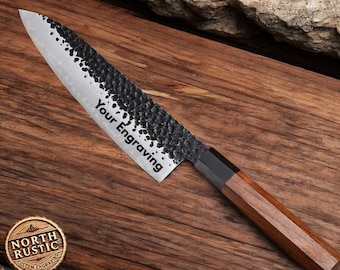 Personalized 8&quot; Kitchen Knife Engraved Custom Culinary Chef Knives Gifts for Him Her Men Women Gift Cooking Cutlery VC08