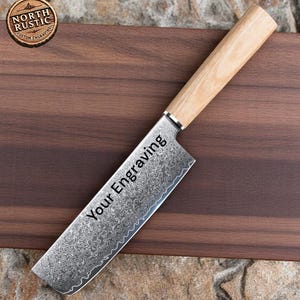 Chef Knife 6.8&quot; Nakiri Damascus Kitchen Knife Olive Wood Handle Culinary Personalized Utility Professional Knives Premium Quality KL03