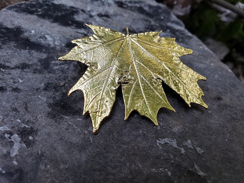 Real Leaf 24K Gold Brooch Pin GMB Real Leaf Jewelry Mother Wife Anniversary Real Dipped Maple Leaf Bridesmaids Wedding Gifts