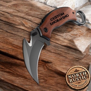 Personalized Folding Knife, Karambit Pocket Knife, Groomsmen Gift, Engraved Folding Knife, Personalized Gift, Unique Gift For Him