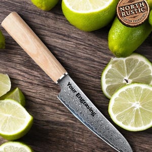 Chef Knife 5.3&quot; Paring Damascus Kitchen Knife Olive Wood Handle Culinary Personalized Utility Professional Knives Premium Quality KL04