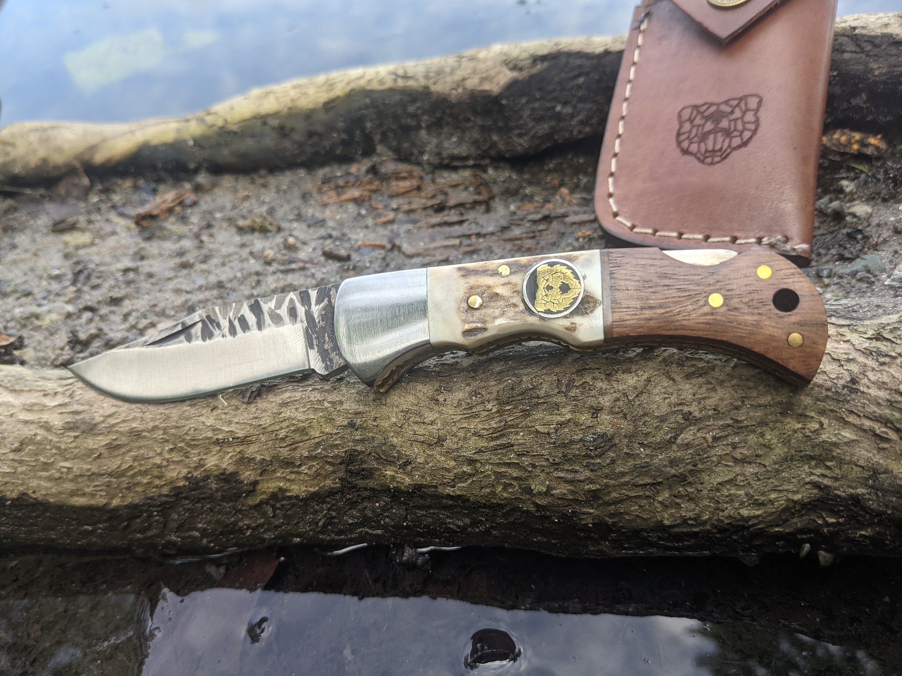 Personalized Deer Antler Pocket Knife Engraved Stag Horn Etsy