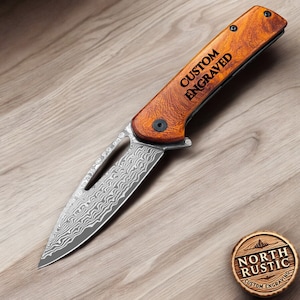 Gift For Him Engraved Pocket Knife, Anniversary Father Folding Knife Husband Boyfriend Engraving Gifts, Wedding Groomsmen Personalized VP95