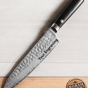 Kochmesser 8 &quot;Damast Küchenmesser Pakka Holzgriff Kulinarisch Personalisiertes dienstbares professionelles Messer- Premium-Qualität VC18