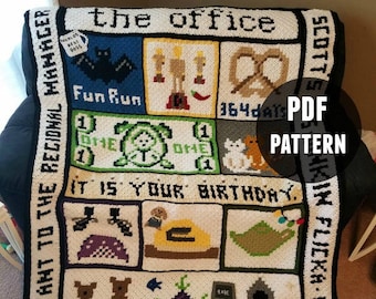 The Office Blanket Crochet Pattern - NOT a physical product - digital download only