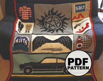 Supernatural Blanket Crochet Pattern - NOT a Physical Product - digital download only