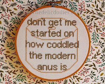 Dwight Schrute Quote - Coddle Anus Cross Stitch Pattern - The Office