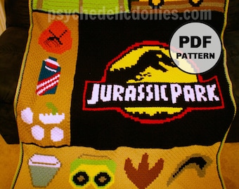 Jurassic Park Blanket Crochet Pattern - Not a Physical Product - Digital Download Only