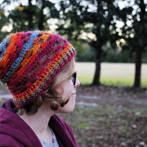 Slouchy Hat Crochet Pattern - Window Block Beanie - Digital Download Only