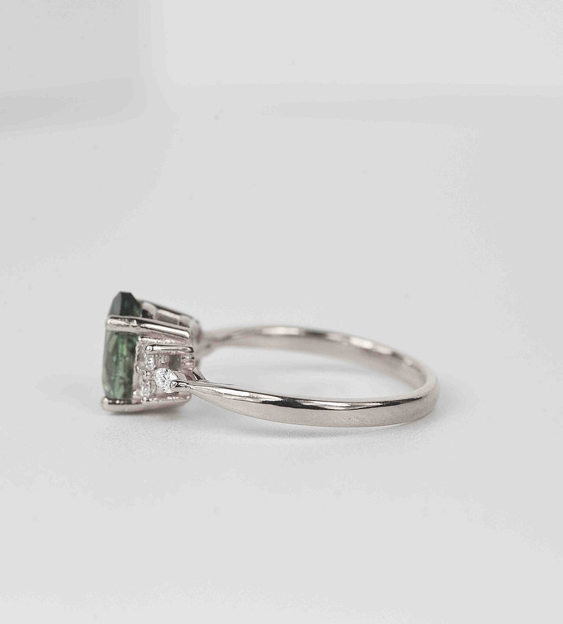 Pear Mint Green Sapphire Engagement Ring Unique Green - Etsy
