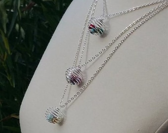 Birthstone Cage Necklace