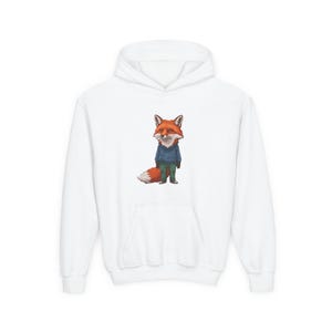 Cute Fox Youth Hoodie, Fun Kids Sweatshirt, Animal Lover Gift, Cozy Layer for School, Birthday, Winter