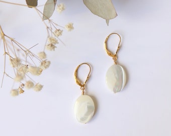 Shell Earrings Hitotsubu / Drop Earrings 14k Gold Filled