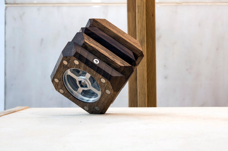 Handcrafted Cannabis Grinder made from Wood and Blade image 1