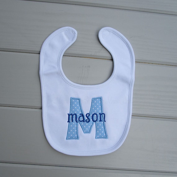 monogrammed baby bibs