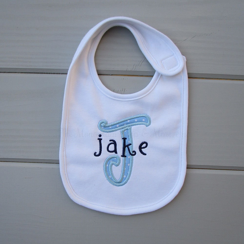 Personalized Baby Boy Bibs / Monogrammed Baby Boy Bibs / Etsy