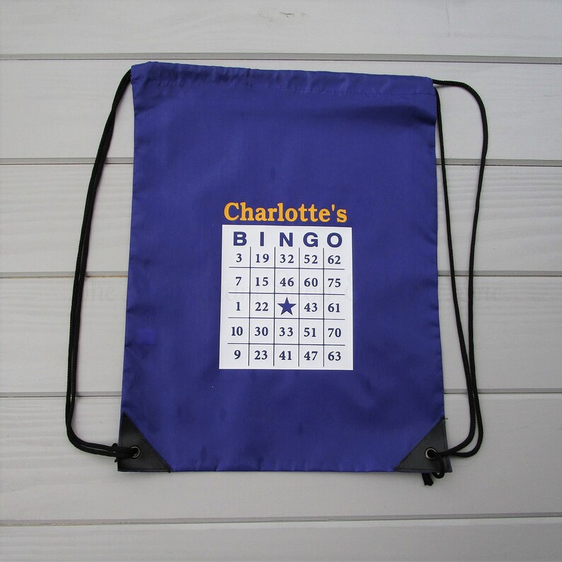 Personalized Bingo Bag / Personalized Drawstring Bingo Bag / Etsy