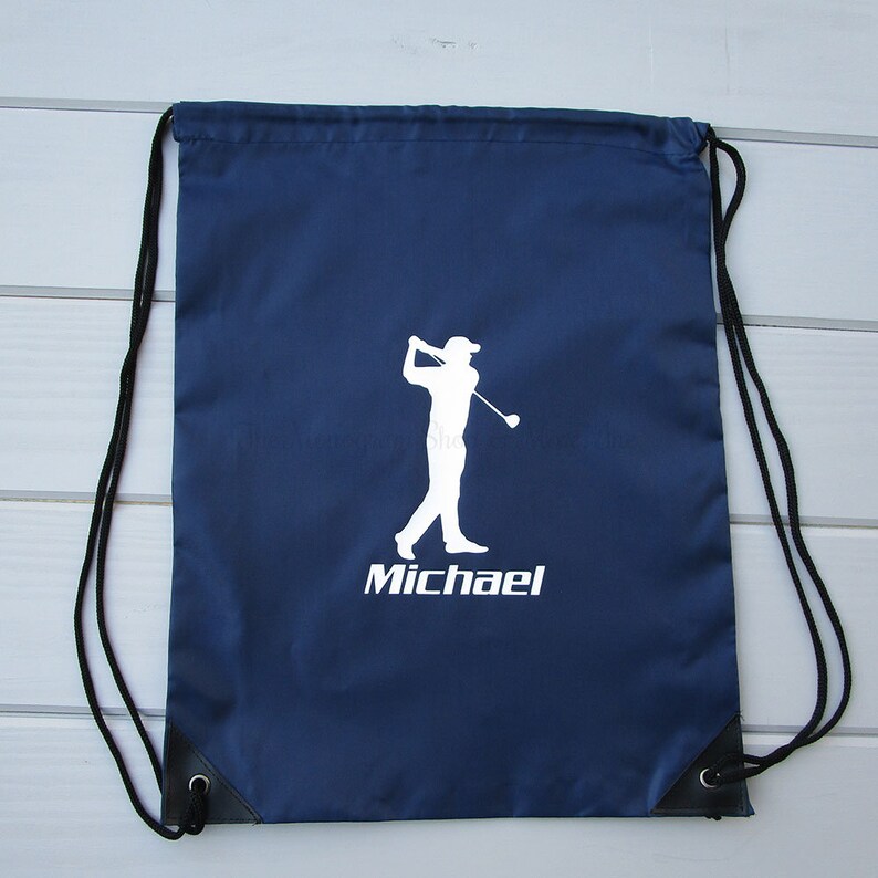 Golf Drawstring Bag / Golf Drawstring Backpack / Personalized Etsy