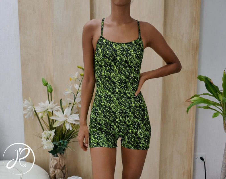 PDF SEWING PATTERN, Sports romper/ One piece swimsuit with shorts. Short & long torso image 3