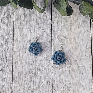 Polymer Clay Sukkulenten baumeln Ohrringe, handgemachte Blumen Ohrringe, Botanischer Kaktus Schmuck, Sukkulenten Ohrringe