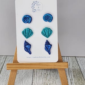 Handmade Polymer Clay Sea Shell Earrings, Summer Beach Dangle, Ocean Jewelry, Beach Lover Gift