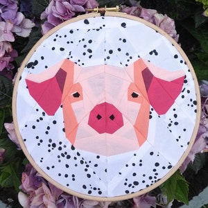 Pig Paper Piecing Pattern image 1