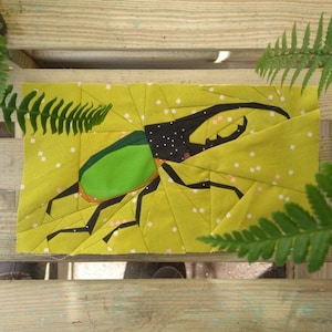 Hercules beetle foundation paper piecing pattern image 1