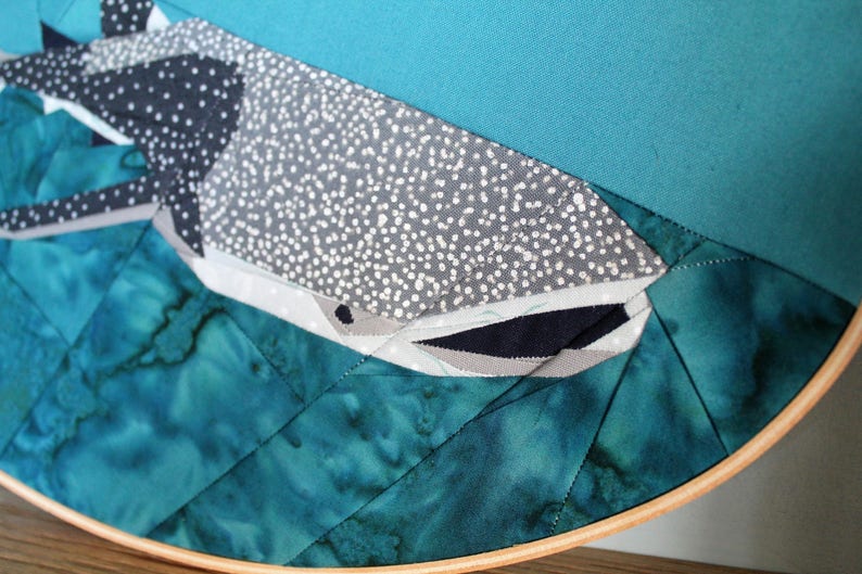 Whale shark foundation paper piecing quilt pattern ocean animal quilt nature lover gift FPP animal quilt block PDF pattern download image 5