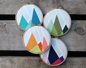 Four mountain foundation paper piecing patterns