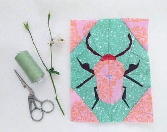 Beetle paper piecing pattern