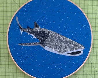 Whale shark foundation paper piecing quilt pattern - ocean animal quilt - nature lover gift - FPP animal quilt block - PDF pattern download