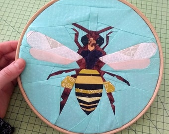 Honey Bee quilt paper piecing pattern