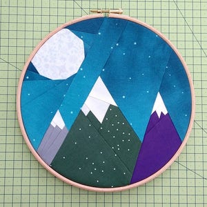 Mountain sun and moon paper piecing pattern - Etive & Co