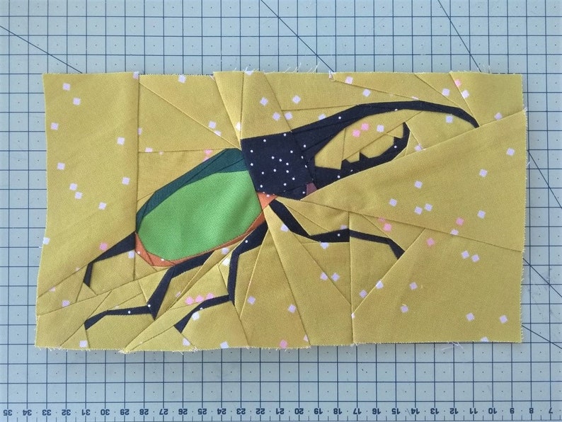 Hercules beetle foundation paper piecing pattern image 5