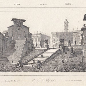Rome, Campidoglio, Italy, antique print, Artaud, 19th century
