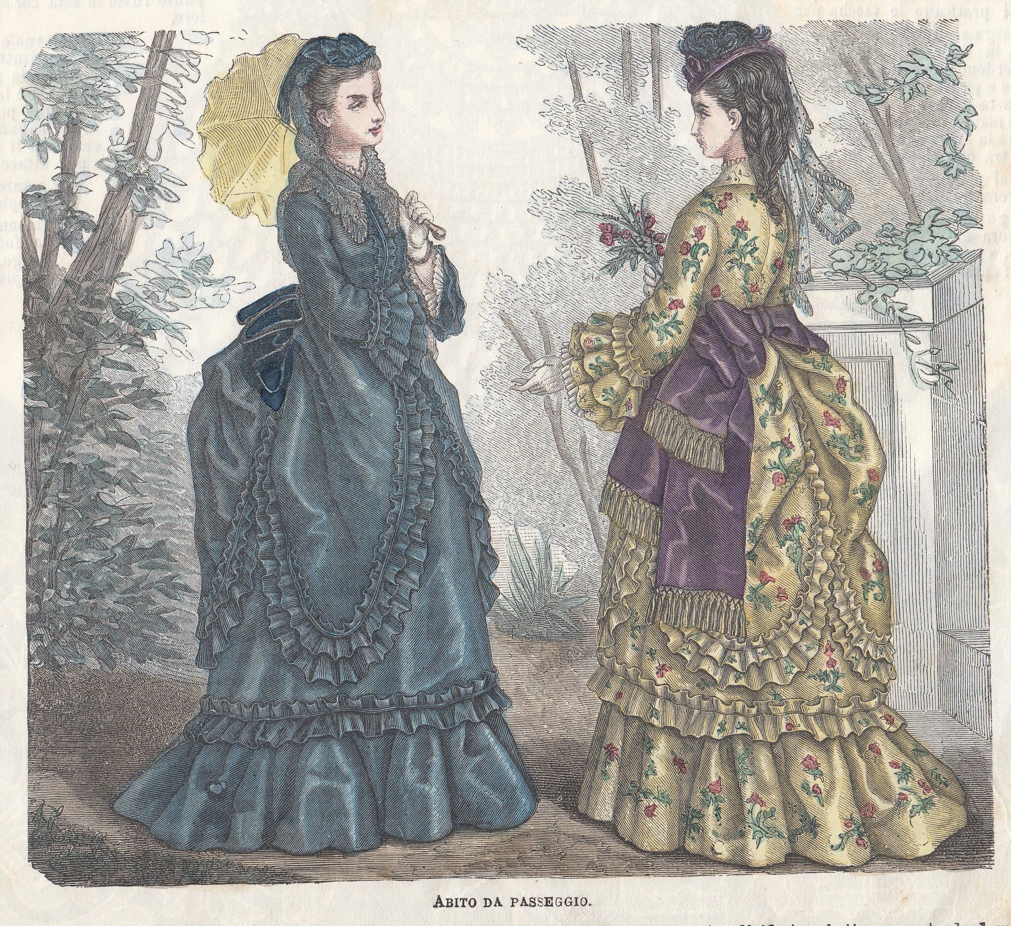1872 stampa antica abito da passeggio moda | Etsy Italia
