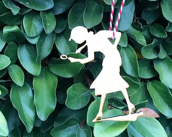 Vintage Nancy Drew Mysteries Silhouette Book Lover Literary Friend Librarian Inspired Laser Cut Wood Christmas Tree Ornament Decoration