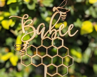 Babee Bee Cake Topper | Bumble Bee Baby Shower Cake Topper | Bee Party | Birthday | Bee Lover | Bee Day Cake Topper |Honeybee | Smash