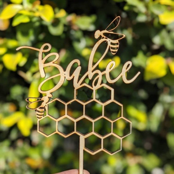 Babee Bee Cake Topper | Bumble Bee Baby Shower Cake Topper | Bee Party | Birthday | Bee Lover | Bee Day Cake Topper |Honeybee | Smash