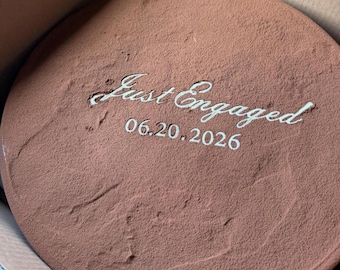 Just Engaged Cake Stencil | Custom Wedding Date Stencil | Rustic Wedding Cake Decor | 1/8 Random Pull Color Baking Stencil