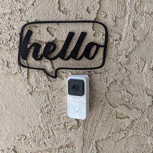 Hello or Hola Speech Bubble Doorbell Sign | Front Door Sign | Hello Door Sign | Hola Door Sign | Housewarming Gift | Door Camera Ideas