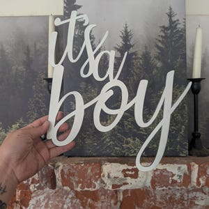 Letrero de foto de maternidad "Es un niño", accesorio de fotografía para fotos de embarazo o decoración de baby shower, letrero de recuerdo para celebración de recién nacido imagen 4