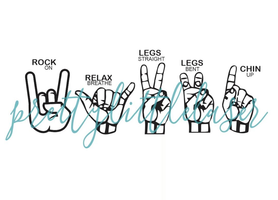 Rock on ASL Sign Language Sign Relax Breathe Sign Legs Etsy