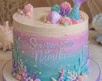 Sea You Soon + Name Cake Charm | Cake Name Plate | Front of Cake Design | Cake Name Plaque | Name on Cake Cut Out | Custom Name Topper