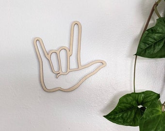 I Love You ASL Sign Language Sign | Bedroom or Nursery Room Decor | Home Decor | ASL Sign | Modern Sign Language Sign | 3D Wooden Sign |