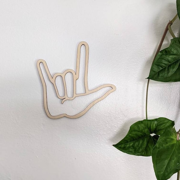 I Love You ASL Sign Language Sign | Bedroom or Nursery Room Decor | Home Decor | ASL Sign | Modern Sign Language Sign | 3D Wooden Sign |