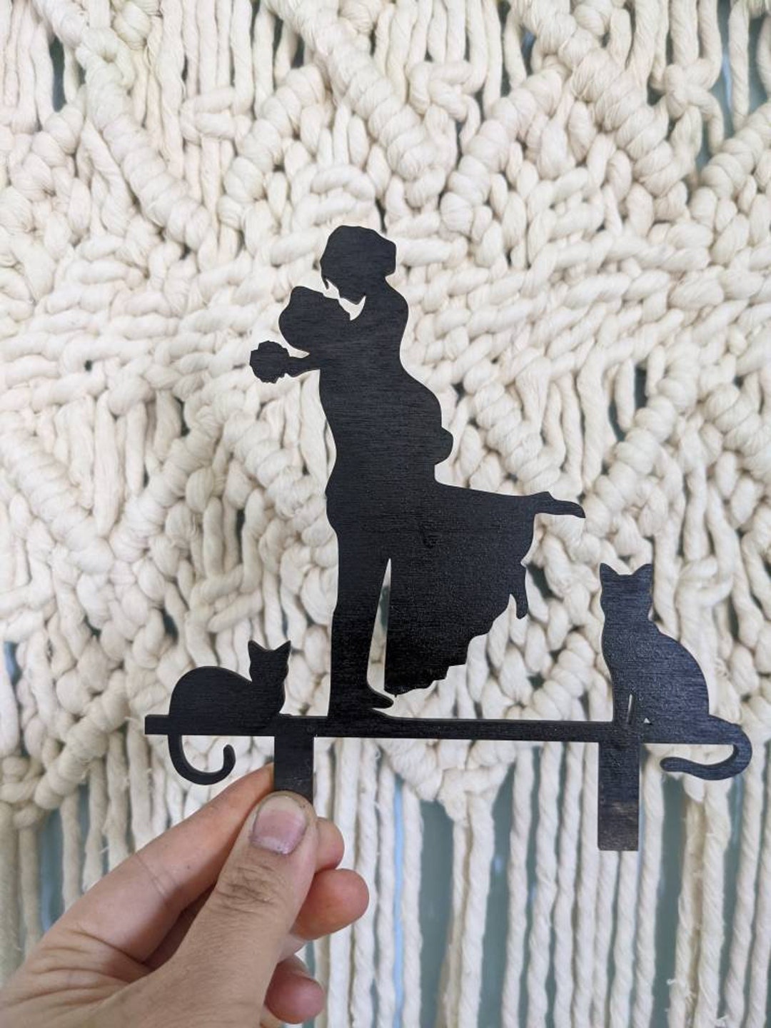 Wedding Cake Topper With Bride Groom and Dogs or Cat Custom Rustic ...